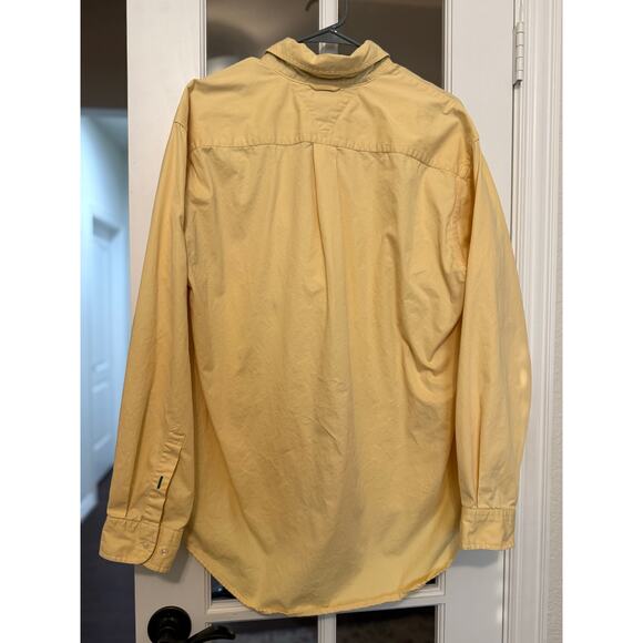 Vtg 90s Tommy Hilfiger Crest Button Down Shirt Yellow Old Tag Flag Logo medium - Picture 5 of 7